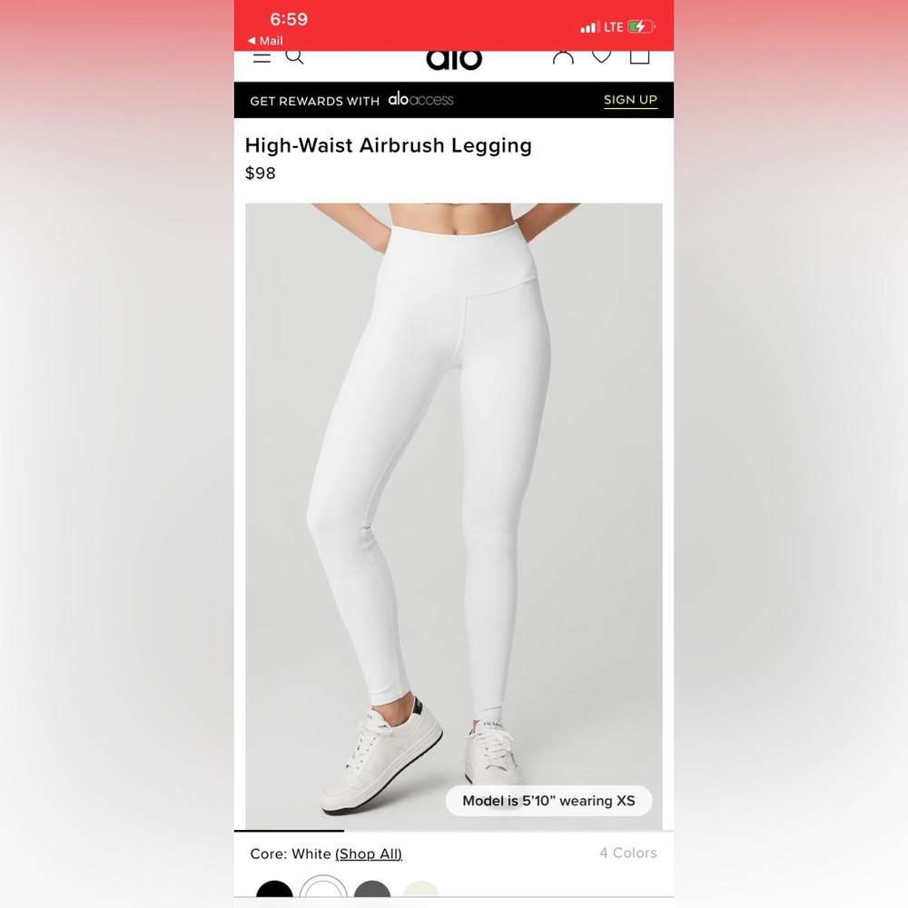 High waisted ALO airbrush leggings